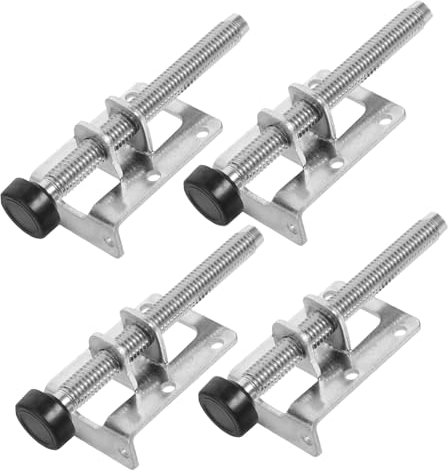 GALPADA Lot De 4 Pieds Réglables Industriels Réglables en Hauteur pour Meubles Canapés Acier Argenté