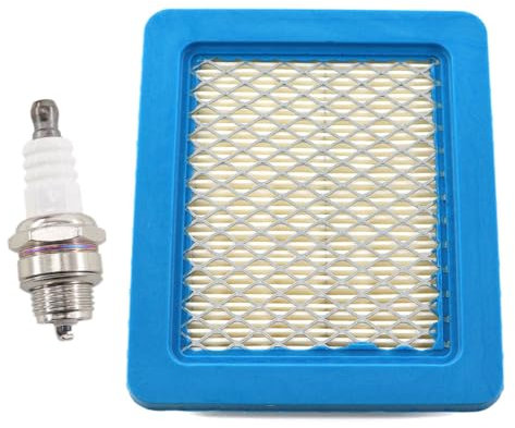 MCHNIC Luftfilter für Briggs & Stratton Rasenmäher 491588 399959 491588S Wolf 2058411 Quantum 625 650 675 Serie 3,5 PS Motoren mit Zündkerze Ersetzt Champion RJ19LM / NGK BR2-LM B2LM