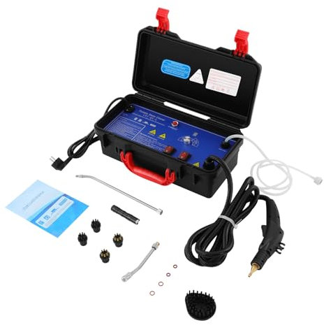 HOARLICN Hochdruck Dampfreiniger, 220V Dampfreiniger Haushalt 3000W Steam Cleanerdruck 3-3.5bar mit 6-Gang Einstellbar und Mehrere Bürsten und Verlängerungsstab 1.8m Netzkabels IPX4