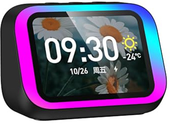 Kexpery Intelligente avec Assistant Vocal et réveil Lumineux RGB pour Maison et Chambre Bluetooth Portable