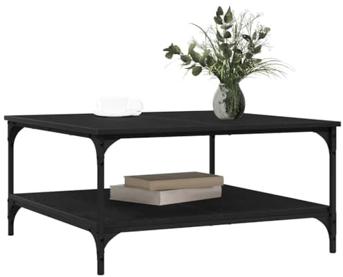 vidaXL Coffee Table Black oak 80 x 80 x 40 cm Engineered Wood