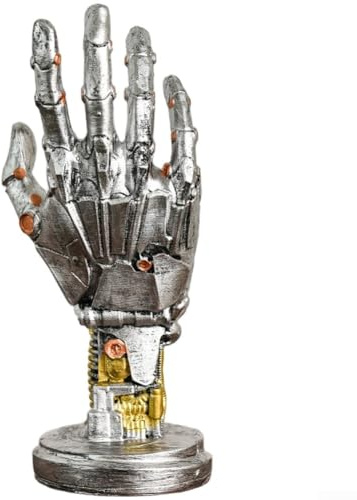 Kopfhörer und Controller Halter, Cyberpunk-Roboterarm-Ständer, Gaming Headset Halterung Tisch für PS5 Controller, Gaming Zubehör, Gamer Schreibtischdekoration-Roboterarm(Silber)