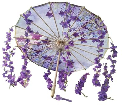 Hellery Ombrello Classica Giapponese Cinese Fatto a Mano Da 81,3 Cm in Carta Oleata, Viola