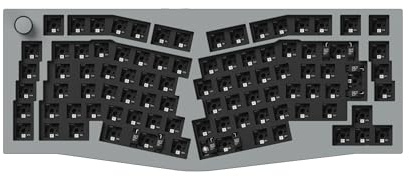 Keychron Q10 Pro mechanisches Tastatur-Kit, 75%-Alice-ISO-Layout, Aluminiumgehäuse, programmierbar mit QMK/VIA, RGB-Beleuchtung, Bluetooth 5.1, Barebone-Gaming-Tastatur für Mac und Windows – Grau