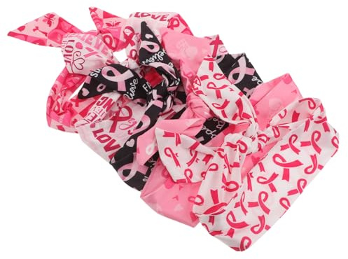 MUSISALY 5pièces Bandeaux Rose pour Sensibilisation Cancer du Sein Lot de Coiffes Accessoires pour Cheveux pour Mois Octobre Rose et Fêtes à Thème