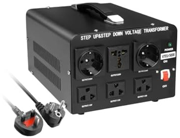 Transformateur Tension Transformateur De Tension pour Prises UE Et USA, Sortie CA 110 V vers CA 220 V, Transfert pour Appareils Électriques Étrangers 220 V vers 110 V Inverter(VTEU 5000W)