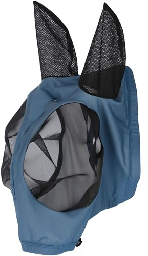 COVALLIERO Fliegenmaske Pferd FinoStrech Zipper FS26 | feinmaschiger Fliegenschutz mit Reißverschluss | elastisch & leicht | Schutz für Augen und Kopf
