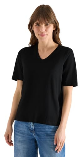 Damen Basic T-Shirt mit Kurzarm und V-Neck