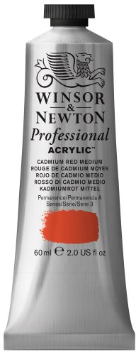 Winsor & Newton Professional Acrylic Paint, 60ml, Cadmium Red Medium