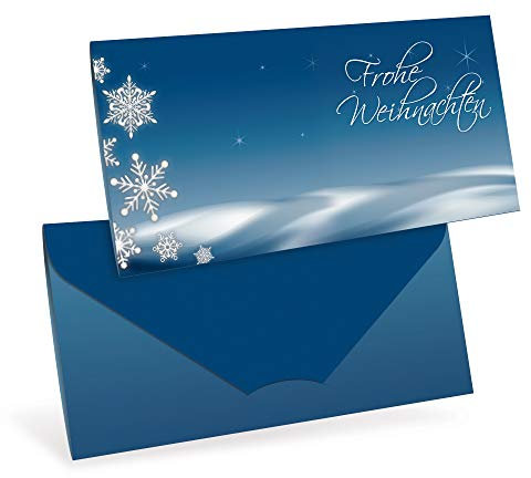 Premium Gutscheinkarten (10 Stück) für Weihnachten, Nikolaus - verschließbare Faltkarte, DIN lang
