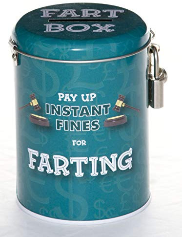 Boxer Gifts Farting Fines Tin – Funny Gifts for Men Husband Boyfriend – Novelty Dad Father’s Day – Secret Santa Christmas Stocking Filler Present, Stainless Steel, Blue, 14,5x9x9cm