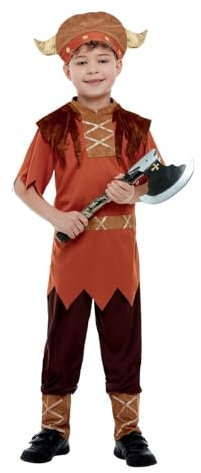 Smiffys Viking Costume, Brown with Top, Trousers & Hat, Boys Fancy Dress, Viking Dress Up Costumes