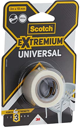 Scotch Strong&Easy 4105B19 Nastro Adesivo Telato per Piccole Riparazioni e Decorazioni, bianco