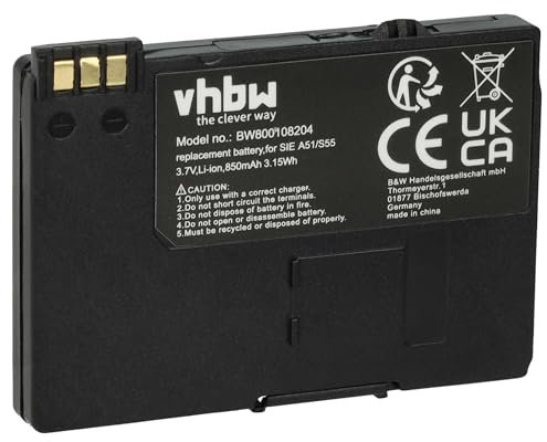 vhbw Akku kompatibel mit Gigaset 4015 Micro, SL37H, S440, S445, SL1, SL100, S44 schnurlos Festnetz Telefon (850 mAh, 3,7 V, Li-Ion) - Ersatz für V30148-K1310-X289