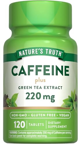 Nature's Truth Caffeine Pills | 220mg | 120 Count | with Green Tea Extract