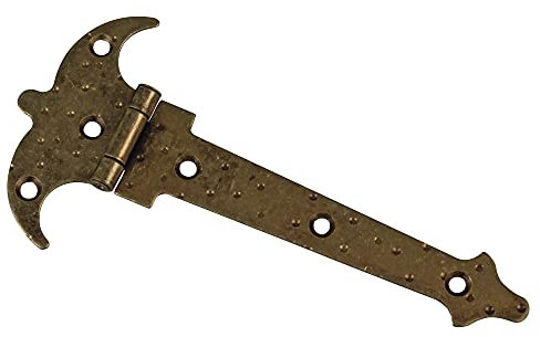 Amig - Bisagra de dos Palas Mod. 551 de Acero con Acabado Cuero Estilo Forja para Puertas Abatibles Lisas de Entrada y Paso Exteriores e Interiores, y Armarios - 120 x 73 x 1,5 mm