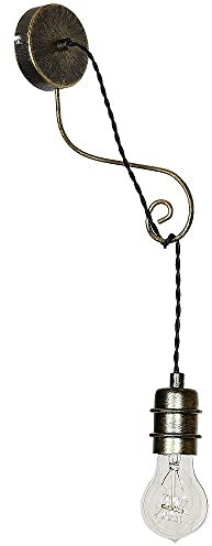 Licht-Erlebnisse Exotische Wandleuchte (Landhaus, Messing, E27) Messinglampe Landhausleuchte Flurlampe Wandlampe
