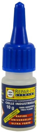 Colle Professionnelle Repar-ex 10g – Colle Extra-Forte Tous Matériaux : Métal, Bois, Plastique, Verre, Céramique – Séchage Instantané, Fixation Durable & Résistante à l’Eau & Températures Extrêmes