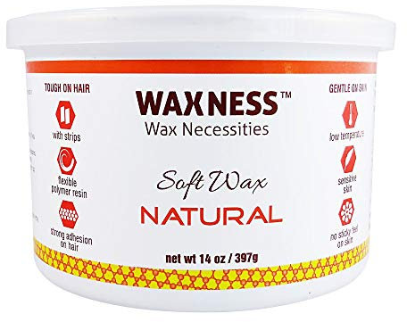 Waxness Warmwachs in Dose Natural (Bernstein) nicht-klebrige Formel/Soft Wax Tin Amber no Sticky Formula 397g
