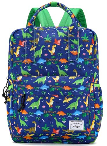 Kasgo Kinderrucksack, Niedlich Rucksack Mädchen Jungen 6-8 Jährigen Schulrucksack Mit Brustgur Wasserabweisend Große Kapazität Din A4 Kindergartentasche Dinosaurier