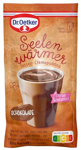 Dr. Oetker Seelenwärmer Tassen-Cremepudding Schokolade 10er Pack, 10 x 59 g Dessertpulver für die schnelle Zubereitung einer Schokoladencremepudding -Nachspeise
