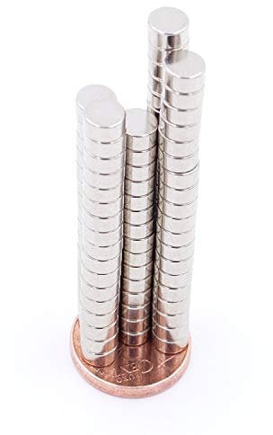 Brudazon | 50 Mini Scheiben-Magnete 5x2mm | N52 stärkste Stufe - Neodym-Magnete ultrastark | Power-Magnet für Modellbau, Foto, Whiteboard, Pinnwand, Kühlschrank, Basteln | Magnetscheibe extra stark