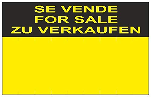 MovilCom® - Señal SE VENDE IDIOMAS PVC 0,4mm AMARILLA 450X700mm Cartel inmobiliario (ref.RD51405)