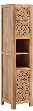 Woodkings® Hochschrank Katha Holz rustikal Akazie Badhochschrank massiv Badmöbel Badezimmer Badezimmerhochschrank Badschrank Wandschrank Massivholz