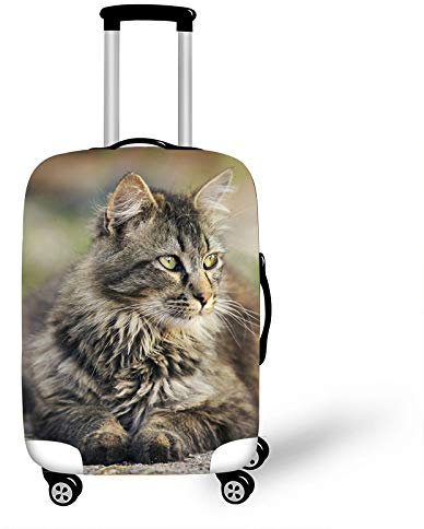 Elastisch Kofferhülle, DOTBUY 3D Reise Kofferschutzhülle Gepäck Cover Reisekoffer Hülle Schutz Bezug Schutzhülle Waschbare Reisetasche Kofferbezug (Katze,XL (30-32 Zoll))