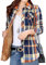 Minetom Kariert Hemd Damen Samt Warm Plaid Herbst Winter Langarm Jacke Gefüttert Plüsch Blusenshirt Hemdbluse Knöpfen Karo Blusen Stil H 36