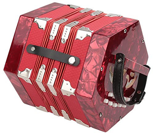 20-Tasten-Concertina Leicht und robust für Anfänger(Red)