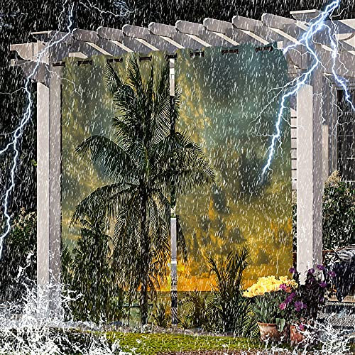 Vorhänge mit Wald-Motiv, für Terrassentür, wasserdicht, 2 Paneele (12, 132 x 274 cm)