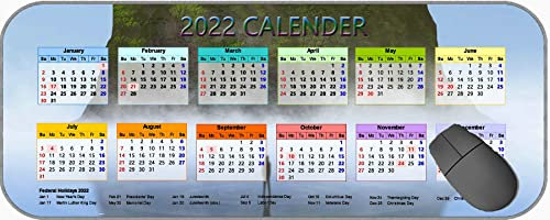 2022 Calendario Mouse Pad con Vacaciones, Soledad Sola Rock MP1010 Gaming Mousepad