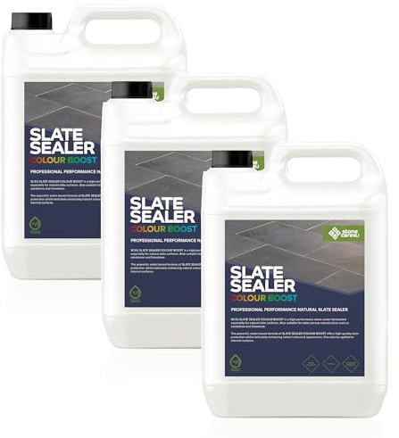 StoneCare4U - Slate Sealer Colour Boost - 3 x 5L - Colour Enhancement Exterior Natural Stone Sealant for Slate, Sandstone, Limestone & More. Outdoor Clear Sealant for Patio, Drive & Paths