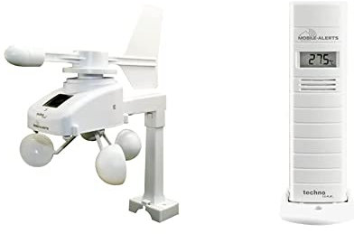 Mobile Alerts MA 10660 Windsensor, Zusatzsensor & Mobile Alerts Zusatzsensor MA 10200 - Thermo - Hygro-Sensor mit Datenübertragung auf das Smartphone, mit Alexa kompatibel, 9 x 7 x 18 cm