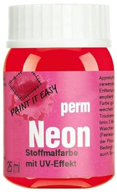 PAINT IT EASY NEU Neon-Farben/Stoffmalfarben, 25ml, Neon-Rot