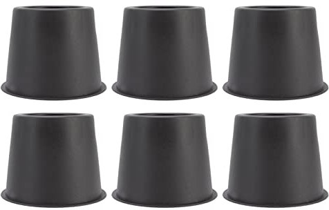 lyrlody 6Pcs Furniture Riser, Square Plastic Table Sofa Riser Bed Lifts Risers Chair Desk Raising Blocks Mats Cabinet Table Feet Pad Anti Vibration Pads for Armchairs Couches Dorm Black 13x10cm