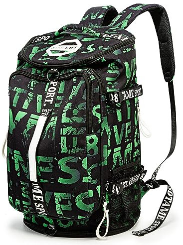 Gym Duffle Bag Backpack with Shoe Compartment,4 ways Travel Backpack for Women and Men,Multi-Functional Weekender bag with Waterproof Layer&Laptop Compartment for Fitness, Travel,Camping(Green)