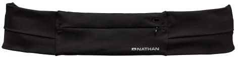 Nathan Running Belt Adjustable Fit Zipster, Zippered, Weather-Resistant Pocket & Two Quick-Stash Pockets for Running Gear, Running Fanny Pack, Walking, Hiking, Gym