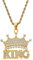 JKJF King Zeichen Halskette Hip Hop Goldkette Halsband Krone King Anhänger Halskette 80er 90er Rapper Goldkette für Männer Frauen Mottoparty Karneval Party Cosplay Zubehör