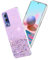 Yarxiawin Compatible with Vivo Y72 5G Case Transparent Glitter Bling Mobile Phone Case Vivo Y72 5G Silicone Case Transparent Thin Cover Protective Case Vivo Y72 5G Case Glitter Clear Case (Purple)