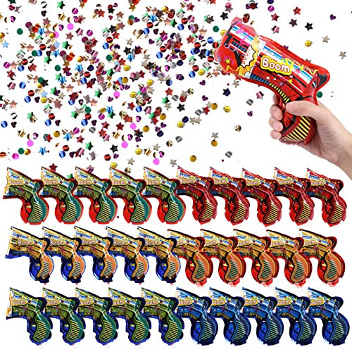 Joycabin Konfettikanone, 30 Stück Konfetti Pistolen Set, Konfetti Shooter Party Popper Biologisch Abbaubare Konfettibombe Für Karneval, Geburtstag, Hochzeit, Silvester, Partys, Jubiläum