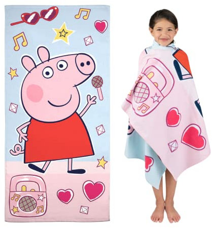 Franco Peppa Pig Kinder-Bad-/Pool-/Strandtuch, superweich, Baumwolle, 147,3 x 71,1 cm, offizielles Lizenzprodukt