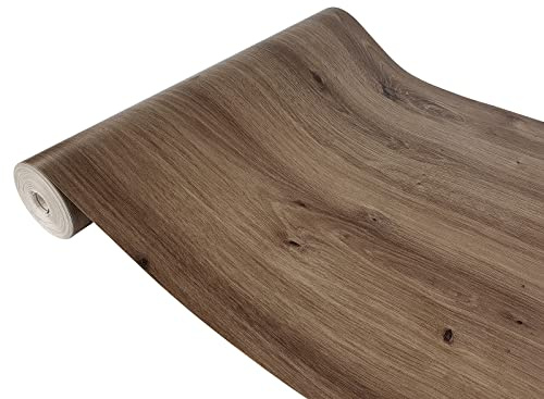 Klebefolie Möbel 45x200 cm | Möbelfolie selbstklebend in Holzoptik | Folie für Möbel zur einfachen Renovierung von Türen, Tischen und Regalen | Klebefolie dekorativ und abwaschbar | Eiche Dunkel