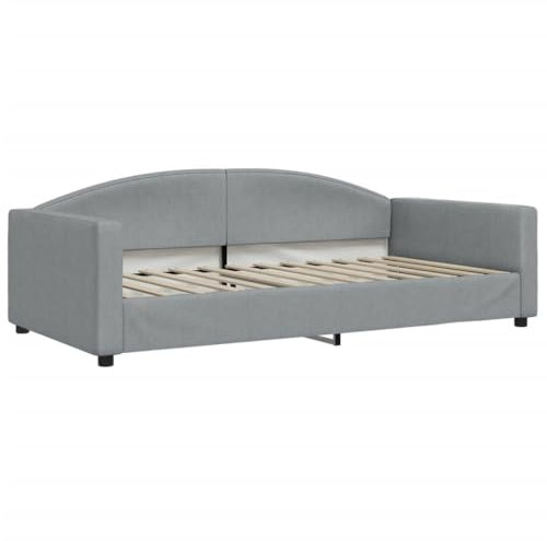vidaXL Tagesbett, Gästebett 2-in-1, Sofabett Schlafsofa für Schlafzimmer Wohnzimmer, Bettsofa Sofa, Modernes Design, Hellgrau 100x200cm Stoff