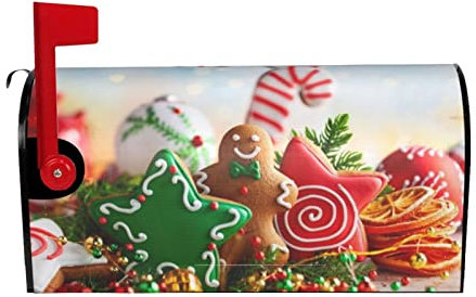 Couvertures magnétiques de boîte aux lettres en forme de bonhomme en pain d'épices, taille standard 53,3 x 45,7 cm pour décoration extérieure, jardin, maison