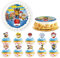 Tortenauflege Essbares Geburtstag 21 Stück, 20 cm Tortendeko Essbar mit Muffin Deko Essbar, Cupcake Toppers, Tortendeko Geburtstag für Mädchen Junge, Kuchendekorationen für Mottopartys
