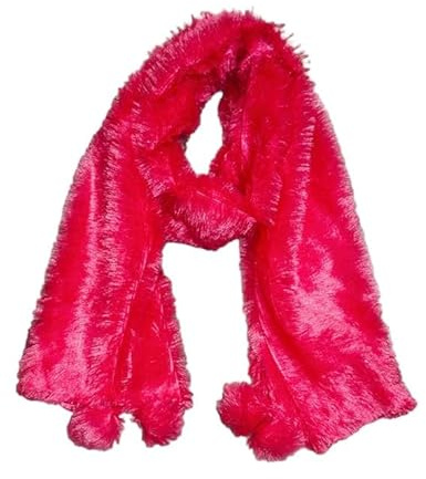 EliteKoopers Stola avvolgente in finta pelliccia, per l'inverno, calda, stole per collo e sciarpa per ragazze e donne, Rosa, 70cm X 190cm