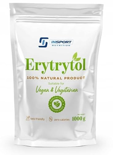 Erythrit 1kg – natürlicher Zuckerersatz ohne Kalorien & Zucker, feinkörnig kristallin, perfekt zum Backen & Süßen, keto geeignet, Insport Nutrition