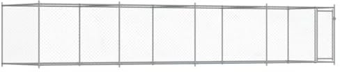 vidaXL Dog Cage-Kennel for Outdoor/Training/Play, Galvanised Steel, Lockable Door, Grey, 8x2x1.5m